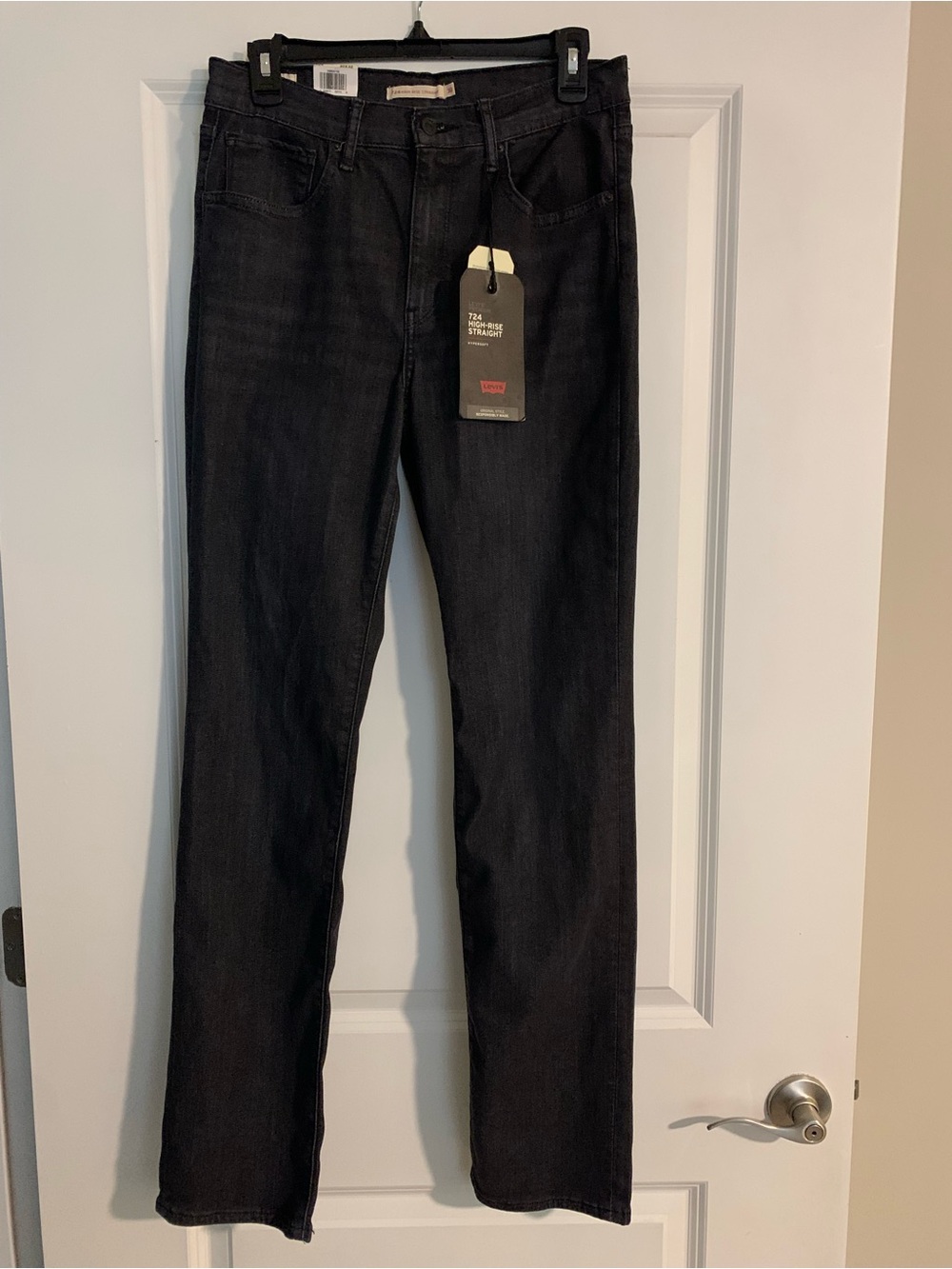 Levi's Women's High Rise Straight Leg Jeans in Washed Black